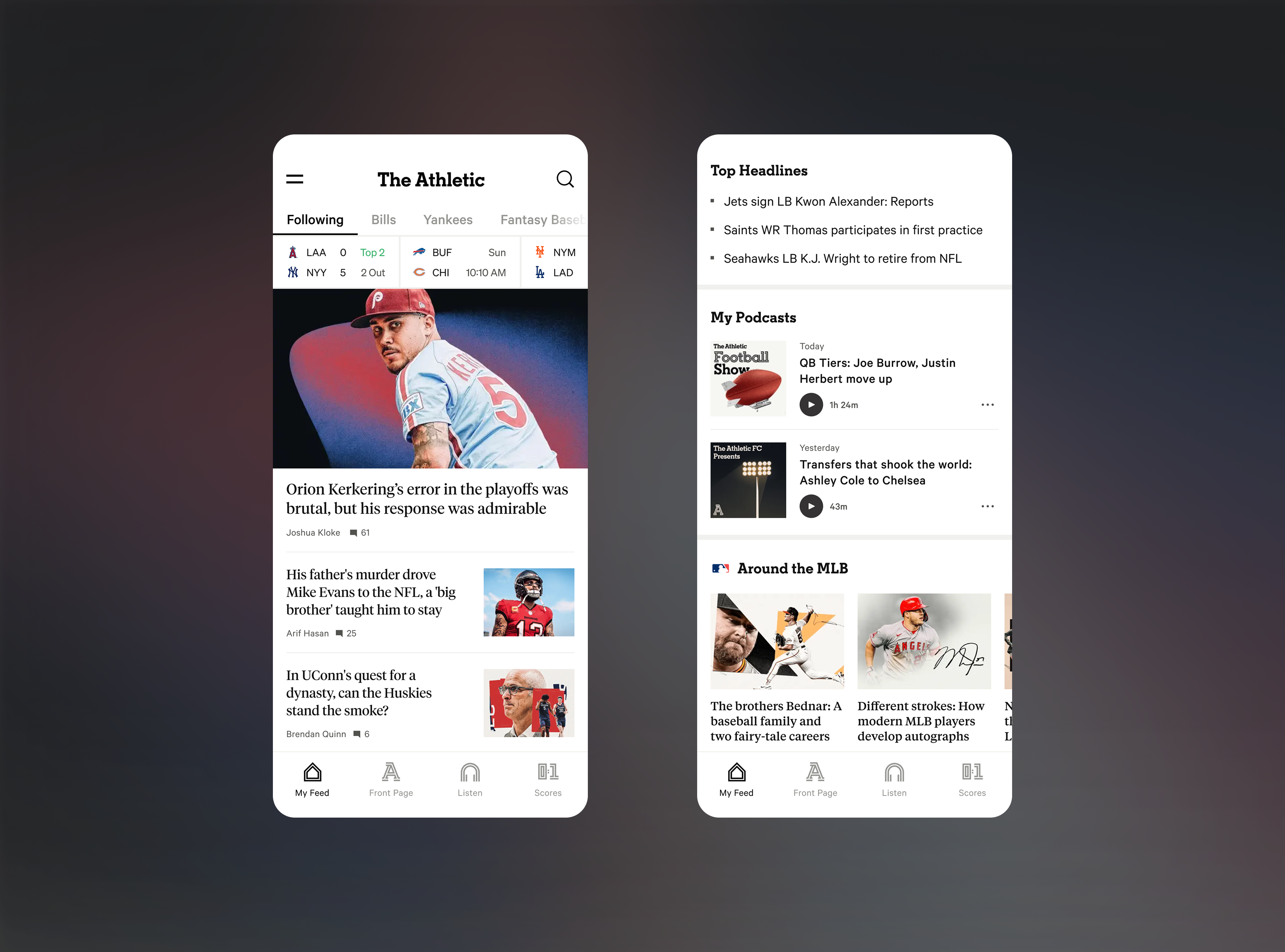 The Athletic: Feed Redesign