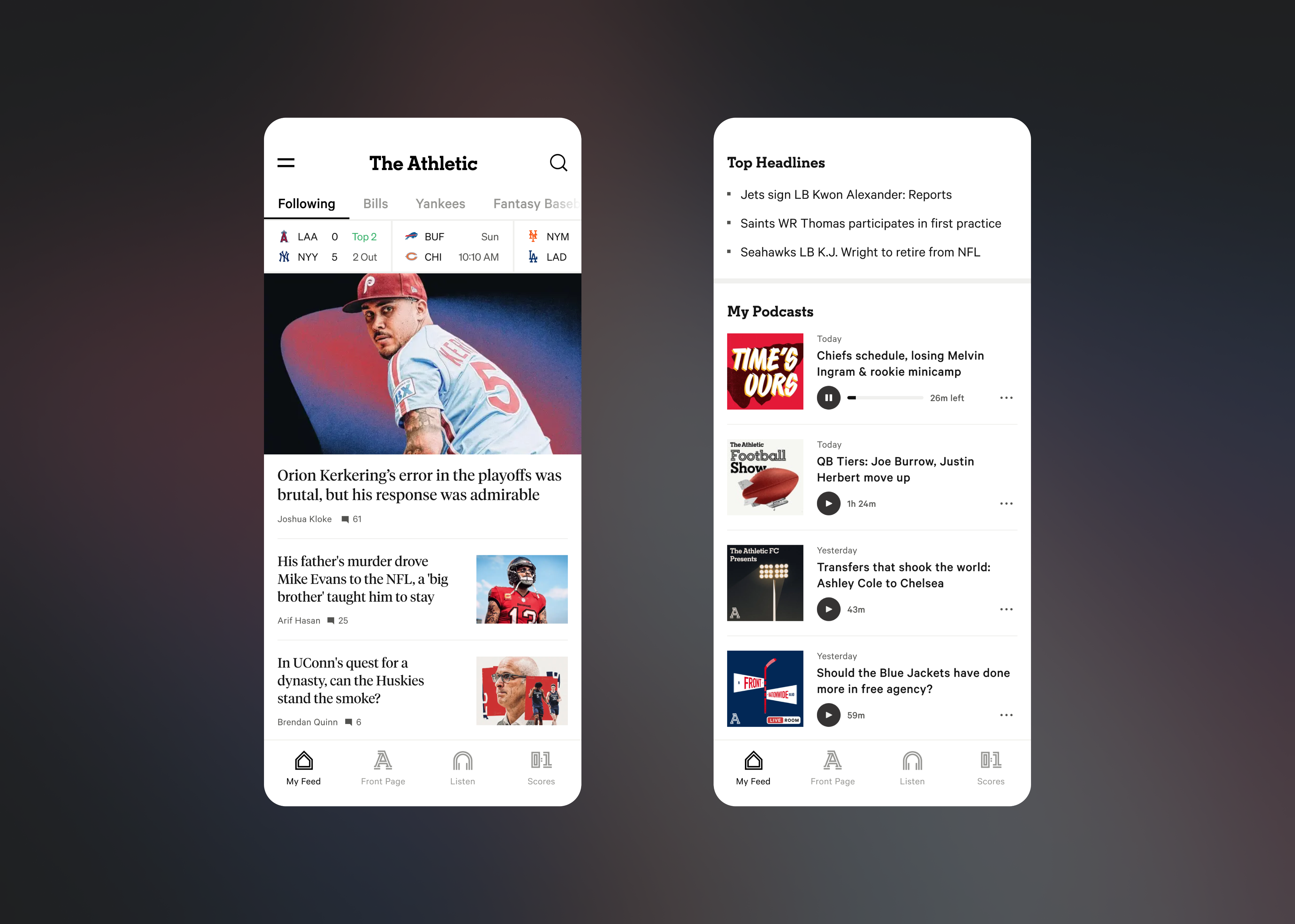 The Athletic: Feed Redesign
