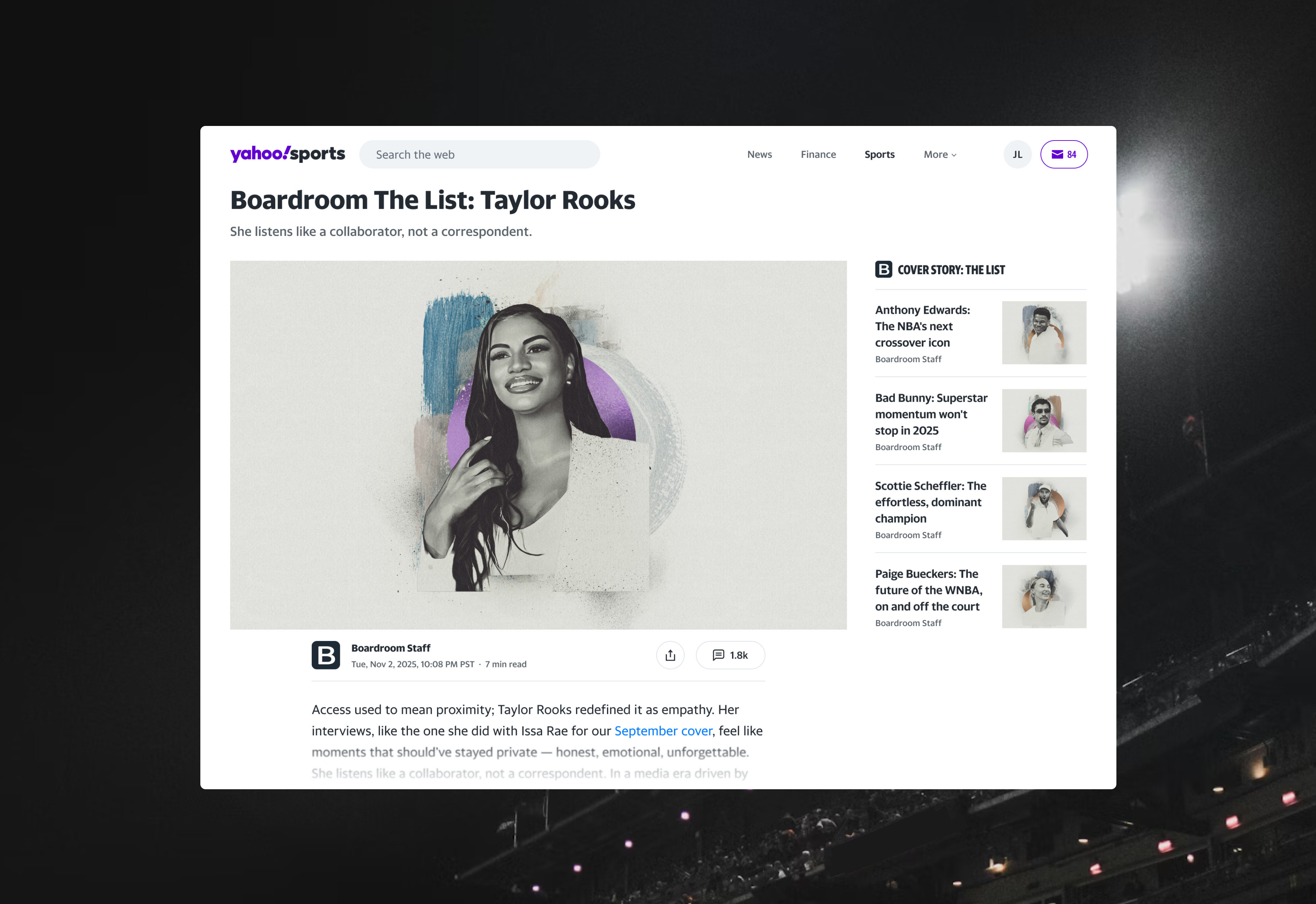 Yahoo Sports: Article Redesign